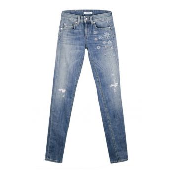 Blugi crop slim fit Bottom Up cu efect modelator -