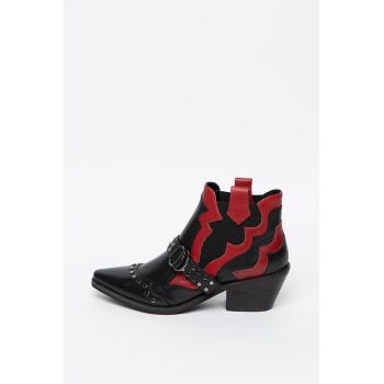 Botine de piele cu toc inalt
