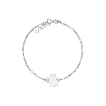 Bratara Argint 925 placat cu rodiu si charm - Trifoi cu patru foi