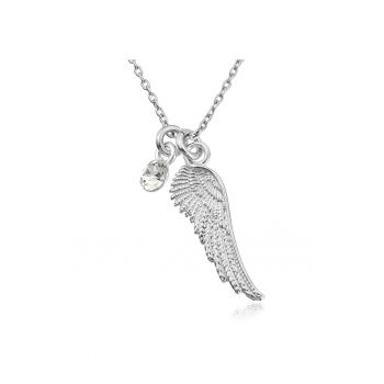 Colier Argint 925 placat cu rodiu cu Cristale Swarovski® Xirius 6mm Crystal Clear - Wing
