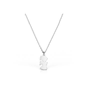 Colier Argint 925 placat cu rodiu cu pandantiv - Fetita Ingeras