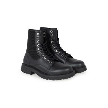 Ghete din piele cu insertii textile D-Alabhama -