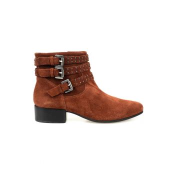 Ghete din piele intoarsa cu catarame Peython -