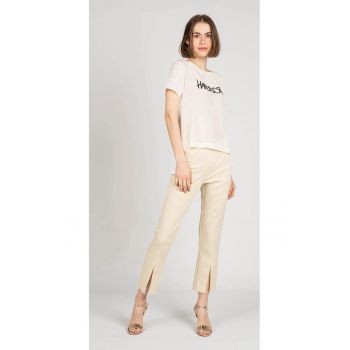 Pantaloni crop cu slit frontal - 38