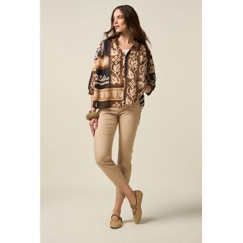 Pantaloni slim fit cu talie medie