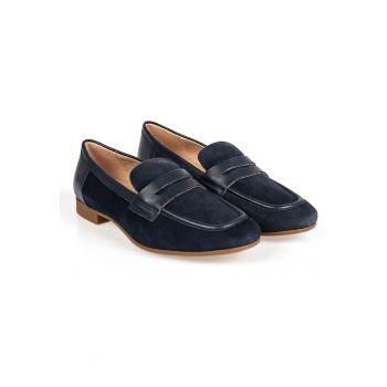 Pantofi loafer din piele si piele intoarsa Marlyna -
