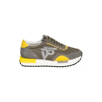 Pantofi sport cu design colorblock si garnituri de piele intoarsa -