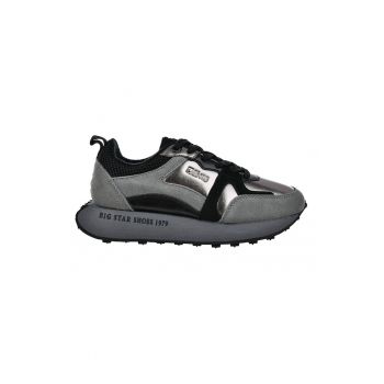 Pantofi sport de piele intoarsa cu garnituri de piele ecologica