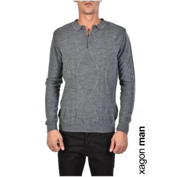 Pulover Polo cu model cu torsade -
