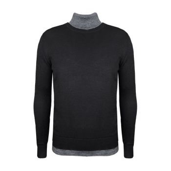 Pulover uni cu guler inalt -