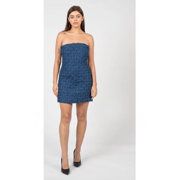 Rochie cambrata din denim cu design tesut Rilassata -