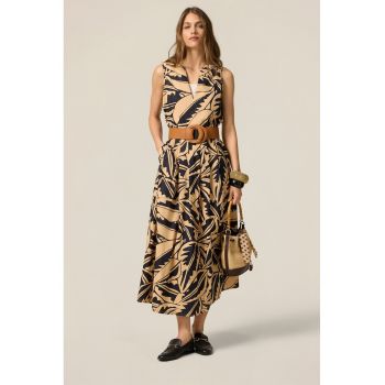 Rochie evazata cu imprimeu grafic