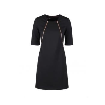 Rochie in A cu maneci medii - Negru