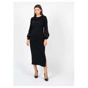 Rochie midi cu slit lateral -