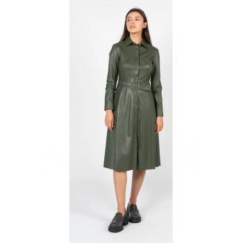Rochie midi din piele ecologica -