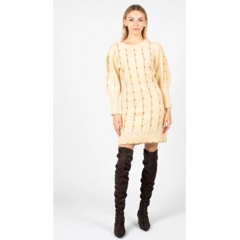 Rochie pulover cu maneci bufante -