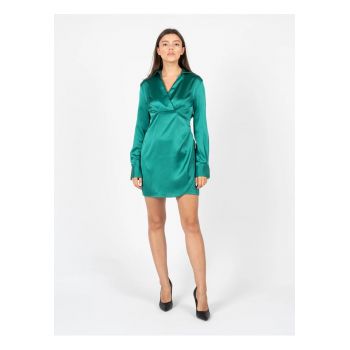 Rochie satinata cu decolteu in V -