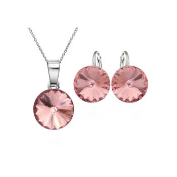 Set Argint 925 placat cu rodiu cu cristale Swarovski® Rivoli 10mm Leverback