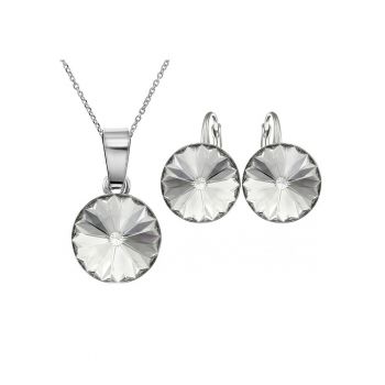 Set Argint 925 placat cu rodiu cu cristale Swarovski® Rivoli 10mm Leverback