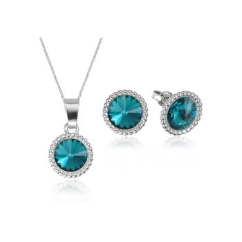 Set Argint 925 placat cu rodiu cu cristale Swarovski® Rivoli Crown 8mm