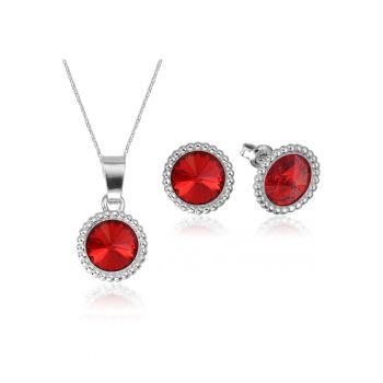 Set Argint 925 placat cu rodiu cu cristale Swarovski® Rivoli Crown 8mm