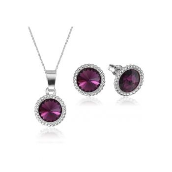 Set Argint 925 placat cu rodiu cu cristale Swarovski® Rivoli Crown 8mm