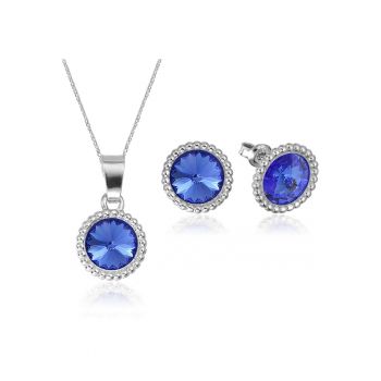 Set Argint 925 placat cu rodiu cu cristale Swarovski® Rivoli Crown 8mm