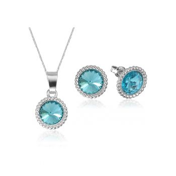 Set Argint 925 placat cu rodiu cu cristale Swarovski® Rivoli Crown 8mm
