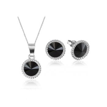 Set Argint 925 placat cu rodiu cu cristale Swarovski® Rivoli Crown 8mm