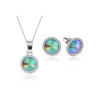 Set Argint 925 placat cu rodiu cu cristale Swarovski® Rivoli Crown 8mm