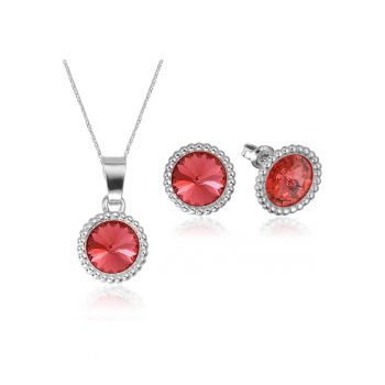 Set Argint 925 placat cu rodiu cu cristale Swarovski® Rivoli Crown 8mm