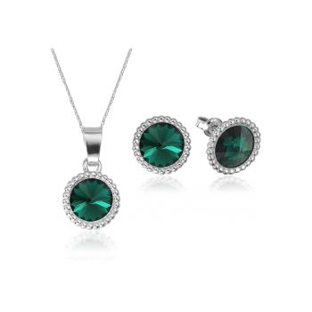 Set Argint 925 placat cu rodiu cu cristale Swarovski® Rivoli Crown 8mm