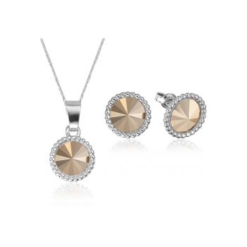 Set Argint 925 placat cu rodiu cu cristale Swarovski® Rivoli Crown 8mm