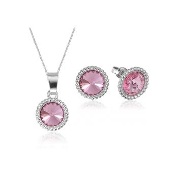 Set Argint 925 placat cu rodiu cu cristale Swarovski® Rivoli Crown 8mm