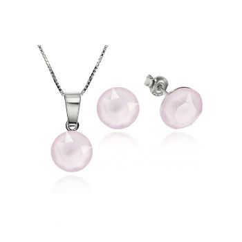 Set Argint 925 placat cu rodiu cu cristale Swarovski® Xirius 8mm + Lant