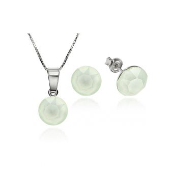 Set Argint 925 placat cu rodiu cu cristale Swarovski® Xirius 8mm + Lant