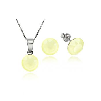 Set Argint 925 placat cu rodiu cu cristale Swarovski® Xirius 8mm + Lant