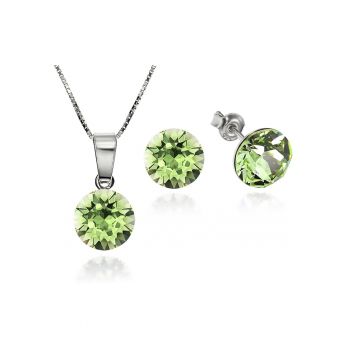 Set Argint 925 placat cu rodiu cu cristale Swarovski® Xirius 8mm + Lant