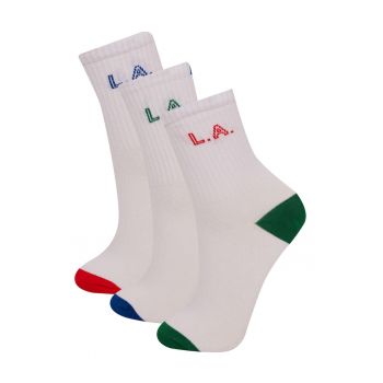 Set de sosete lungi cu varf si calcai contrastante - 3 perechi
