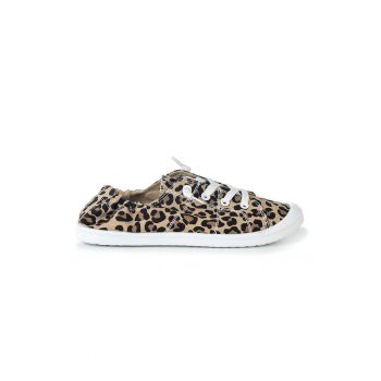 Tenisi din material textil cu animal print