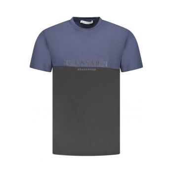Tricou barbati - cu imprimeu - Regular fit - Albastru inchis si negru -