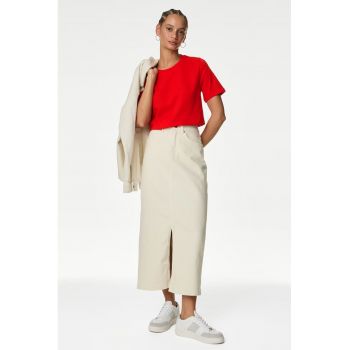 Tricou de bumbac cu decolteu rotund