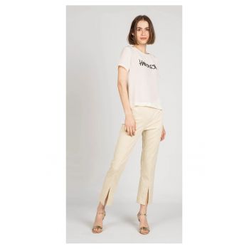 Tricou din matase cu imprimeu text - 36