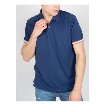 Tricou polo cu detalii contrastante -