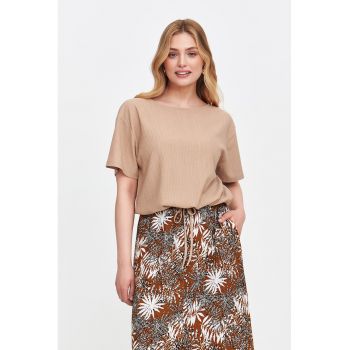 Bluza texturata lejera cu maneci cazute