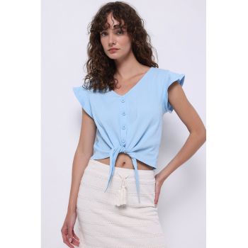 Bluza uni cu decolteu in V