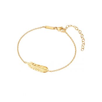 Bratara placata cu aur de 14K si cu talisman pana - Auriu