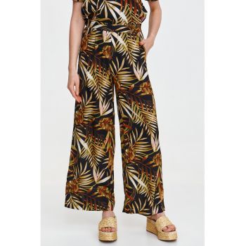 Pantaloni ampli cu imprimeu tropical