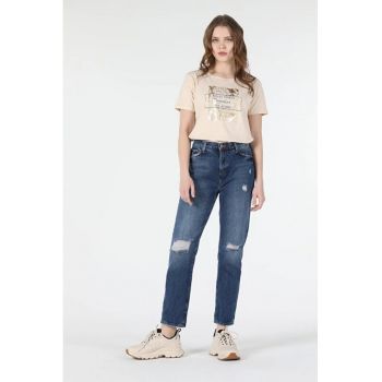 Pantaloni De Dama Albastru Marin Boyfriend Fit 893 Julia Cl1057949 8683197089892