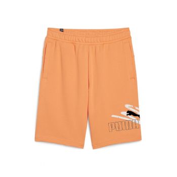 Pantaloni scurti cu imprimeu logo si buzunare laterale ESS+